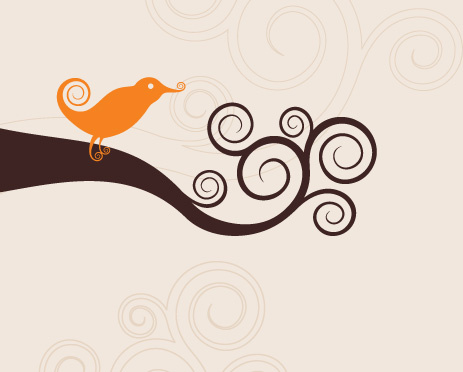 swirly bird vector graphic