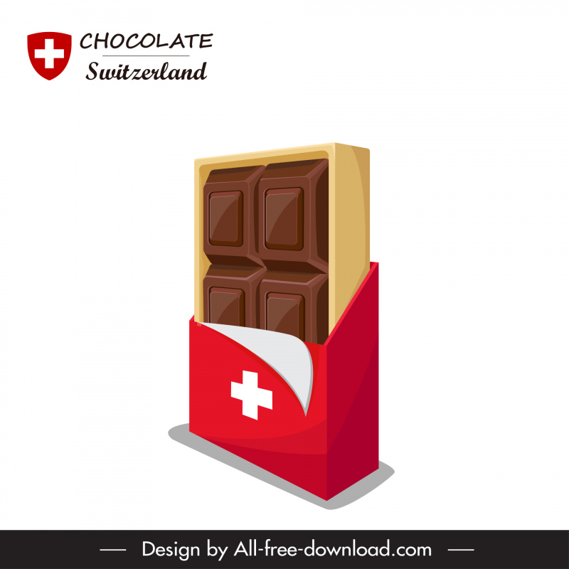  switzerland advertising banner 3d chocolate bar sketch