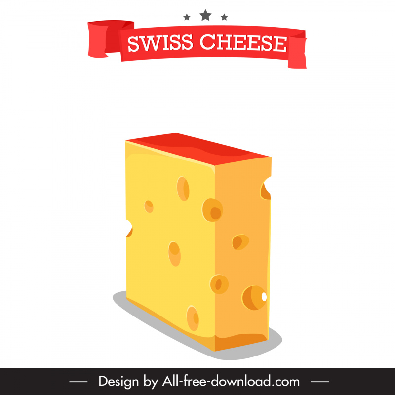  switzerland advertising template 3d cheese ribbon stars decor