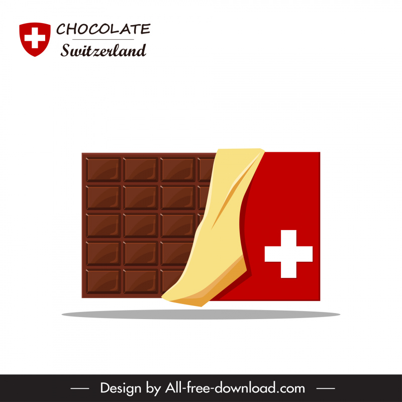  switzerland design elements flat open chocolate bar outline 