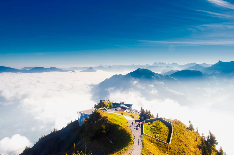 switzerland landscape picture elegant high view cloudy mountain
