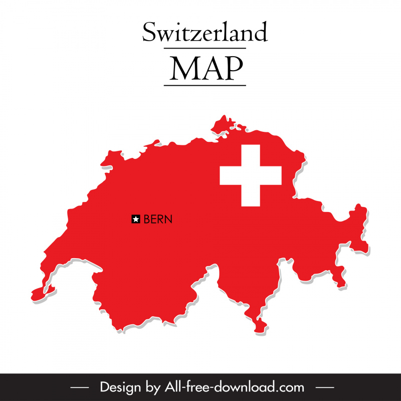 switzerland map backdrop template flat flag element decor 