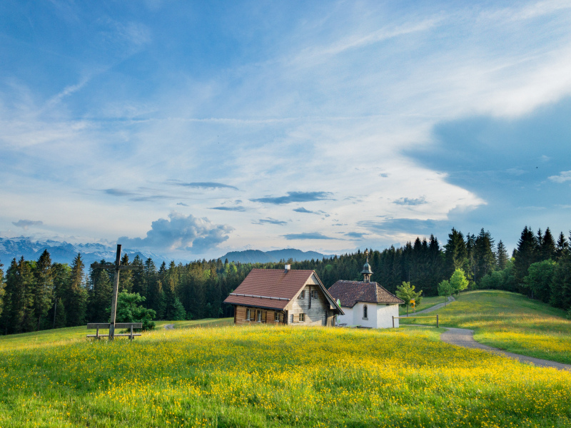 switzerland scenery picture elegant bright peaceful farmland 