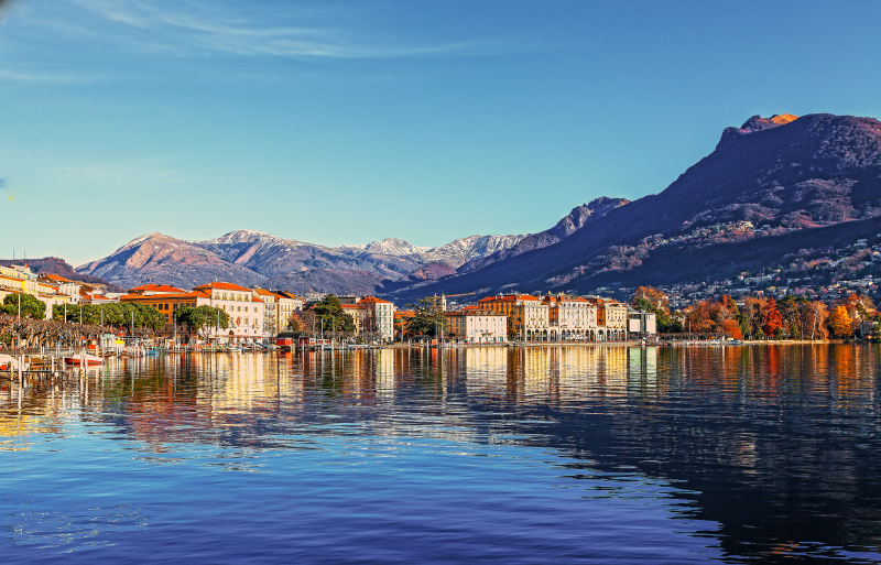 switzerland scenery picture peaceful lake view town