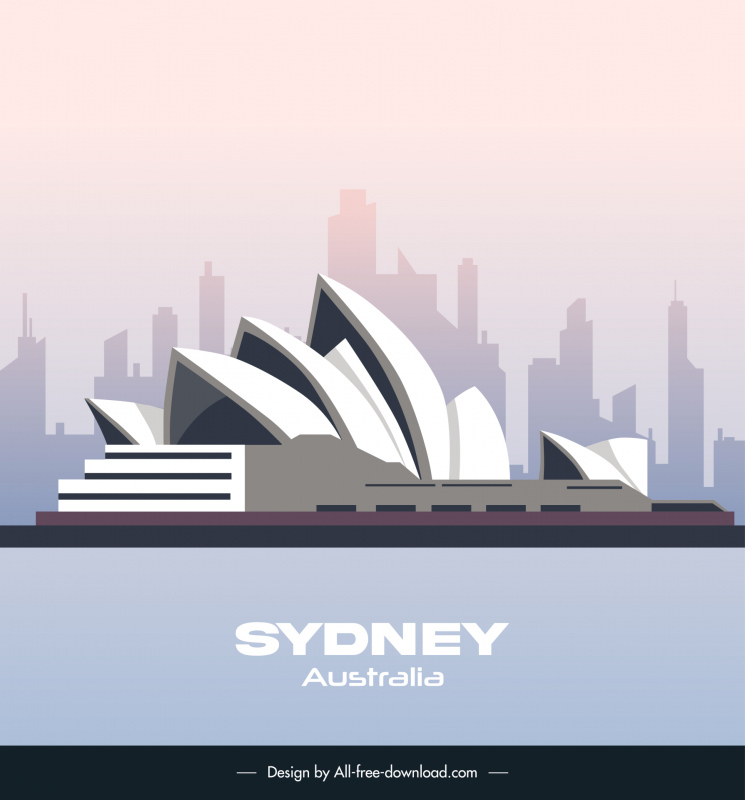 sydney australia advertising banner template opera house sketch 