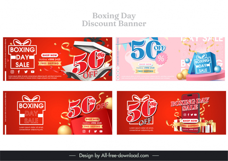synthetic boxing day posters collection elegant dynamic