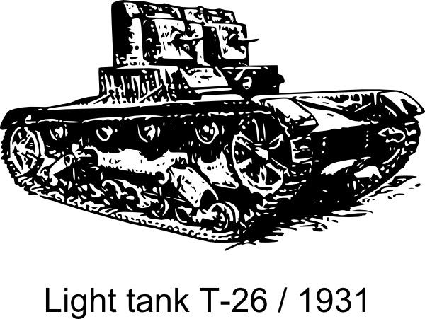 T-26 Light Tank 1931 clip art