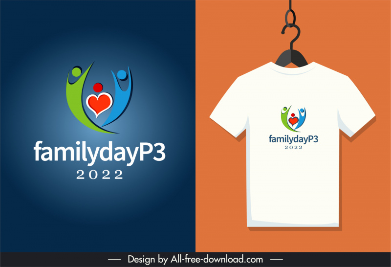 t shirt family day p3 tshirt template human heart logo decor dynamic flat sketch