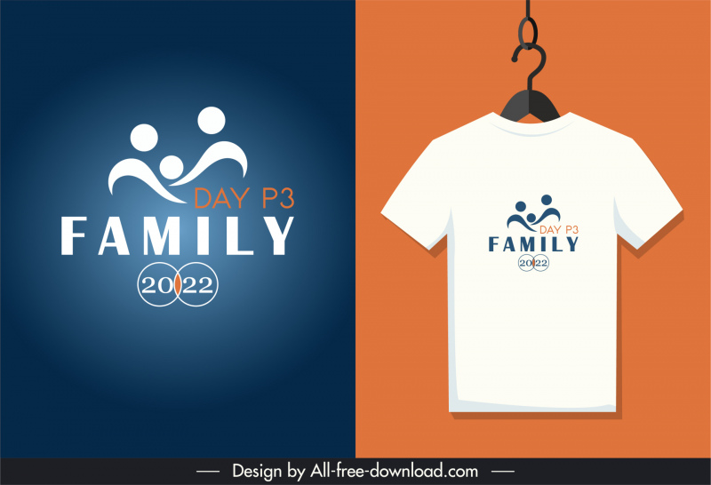 t shirt family day p3 tshirt template human logo decor flat curves circles sketch