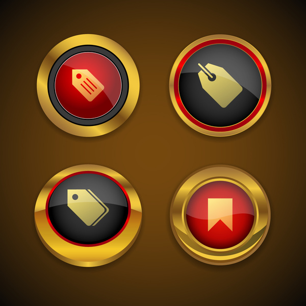 tag gold icon button
