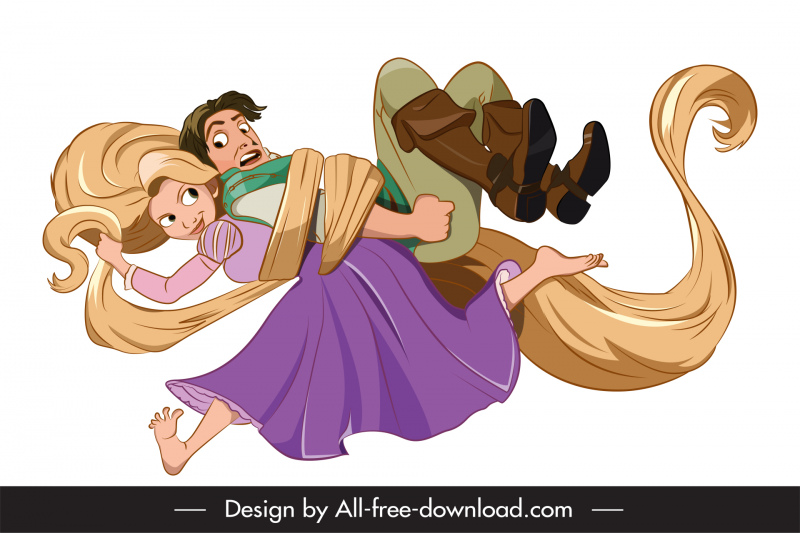 tangled cartoon character icons funny dynamic design