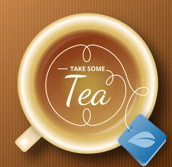 tea with tag background vector 