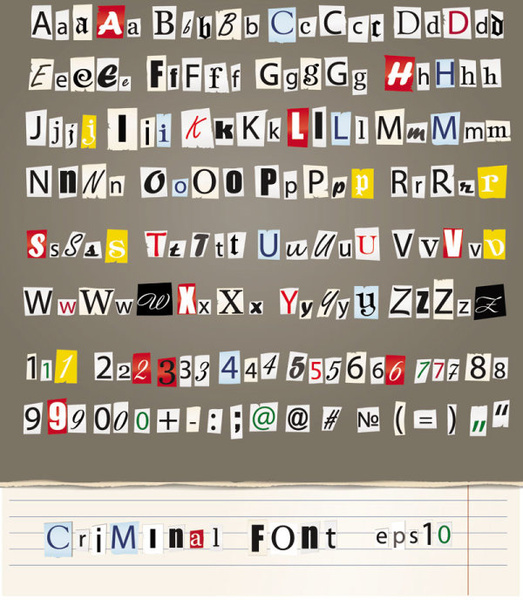 tear paper font vector set