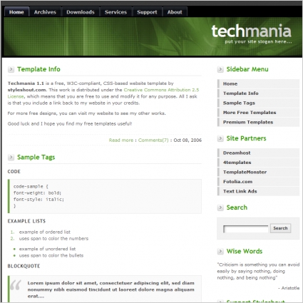 Techmania 1.1 Template