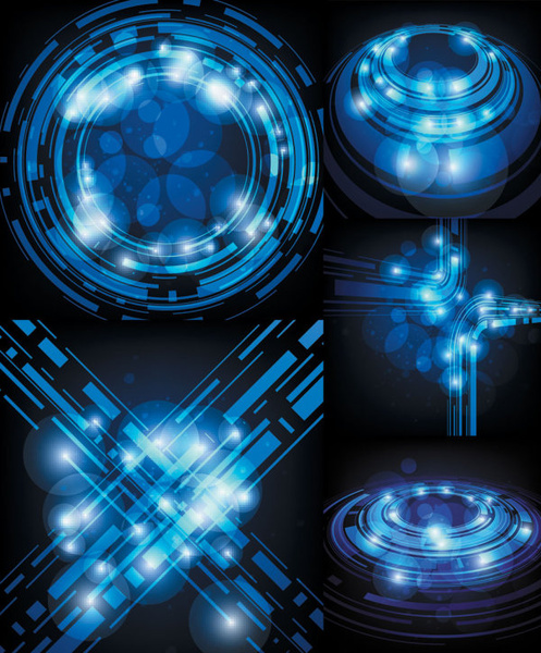 technology of blue light background vector art
