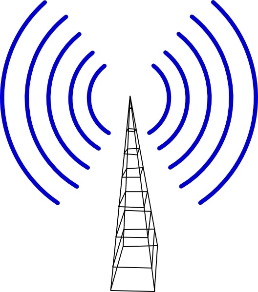 Las ondas de radio con antena simple vector icono símbolo Imagen Vector de  stock - Alamy