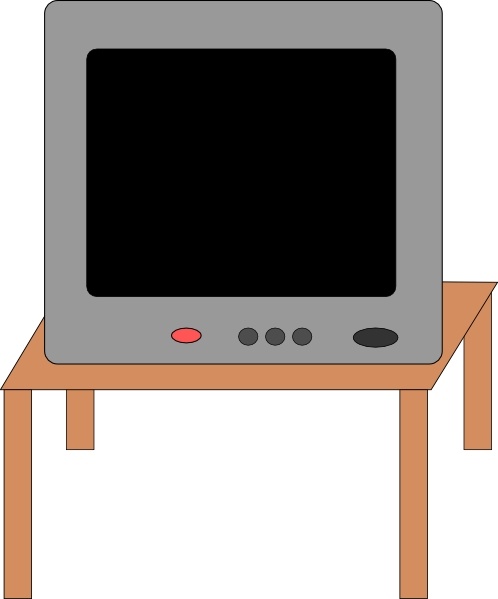 Television On A Table clip art