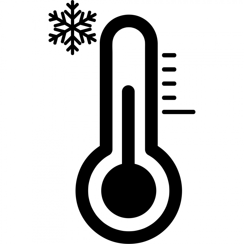 temperature low sign icon flat black white snowflakes thermometer sketch 