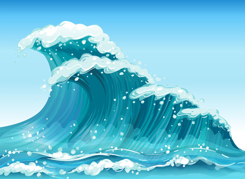 tempestuous sea waves backgrounds vector