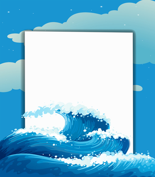 tempestuous sea waves backgrounds vector
