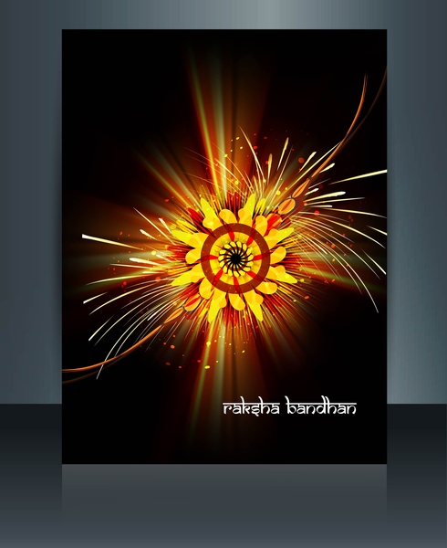 template beautiful raksha bandhan brochure reflection vector