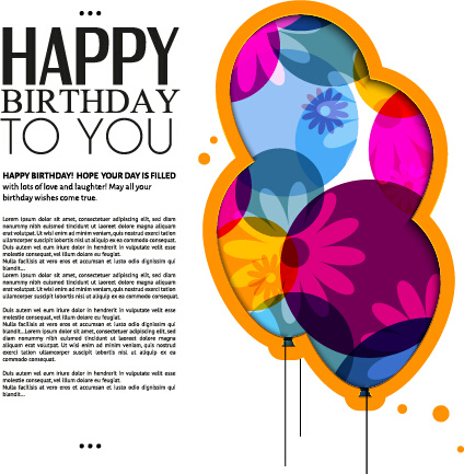 template birthday greeting card vector 