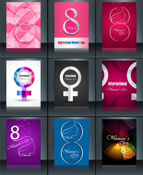 template vector for womens day brochure set collection colorful presentation background