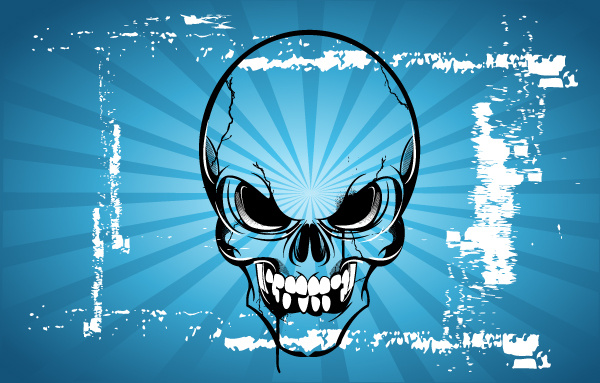 terror skull cartoon vector