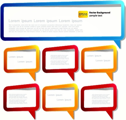 decorative text box templates modern colorful speech bubbles