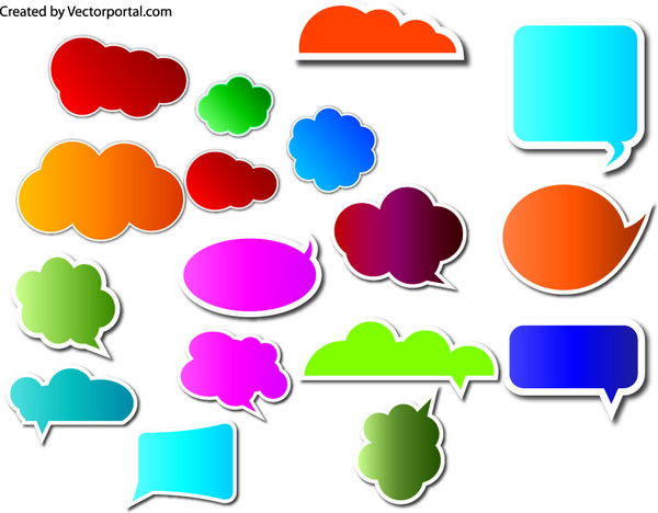 text bubbles vector set