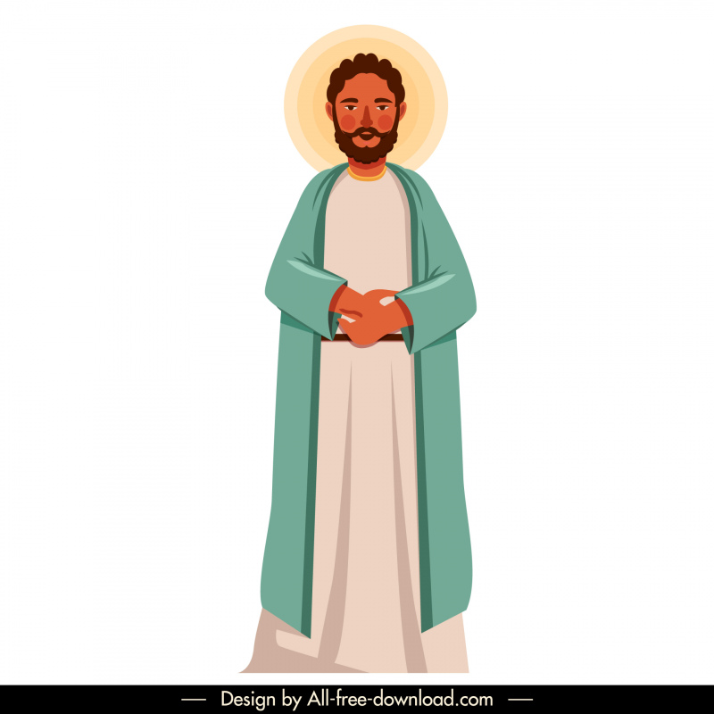 thaddaeus christian apostle cartoon character design