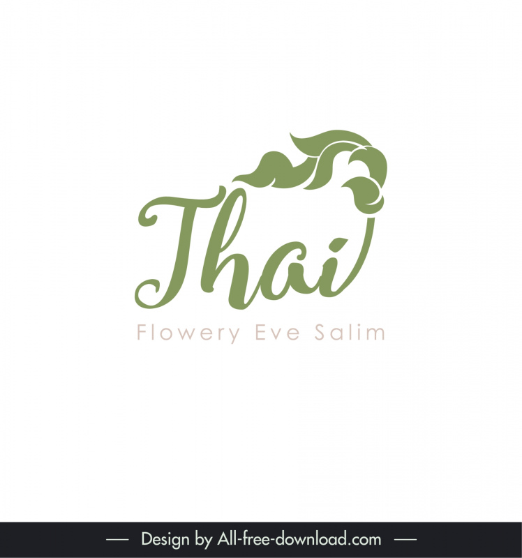 thai flowery eve salim text logo classical dynamic calligraphy 