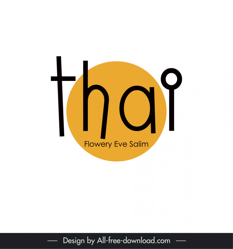thai flowery eve salim text logo simple flat design 
