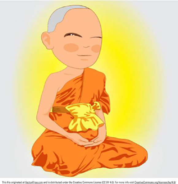 thai monk vector