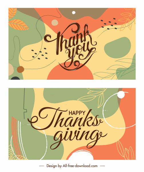happy thanksgiving card backgrounds elegant classical handdrawn leaves