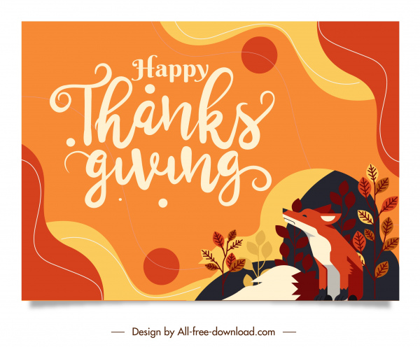 happy thanksgiving card template colorful classical natural elements