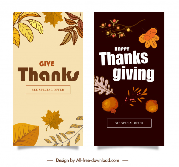happy thanksgiving card templates dark classic plants decor