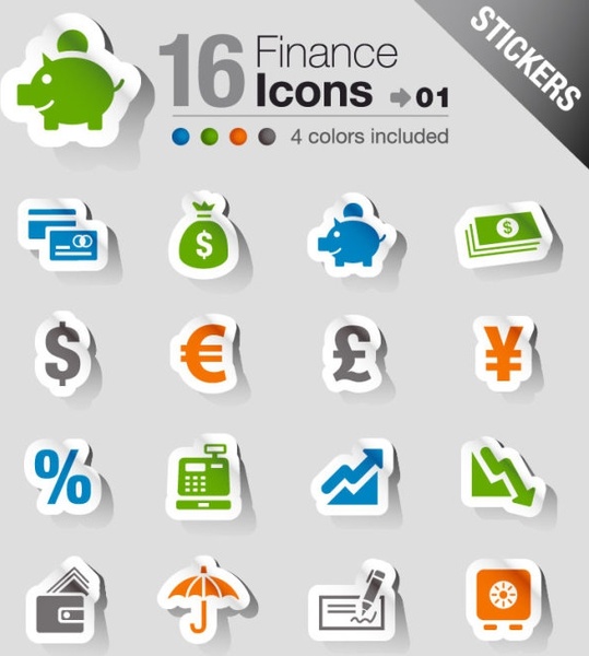 the beautifully financial icon labels vector