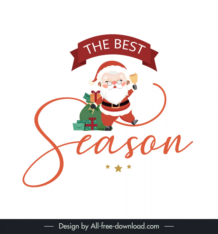 the best season christmas design elements cute santa claus cartoon sketch