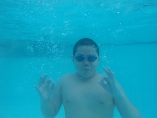 the boy under water