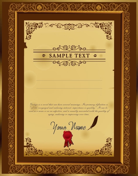 the certificate template design 02 vector