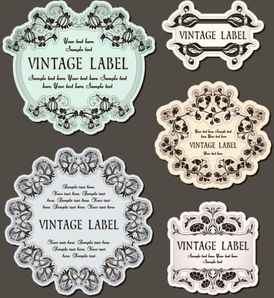 the classic pattern stickers 02 vector