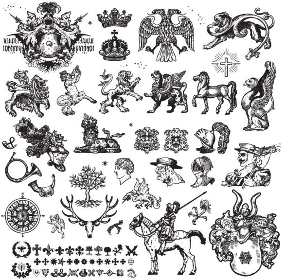 the european classical totem pattern vector