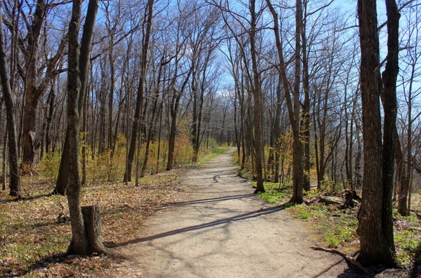 the hiking trail at high cliff state park wisconsin 