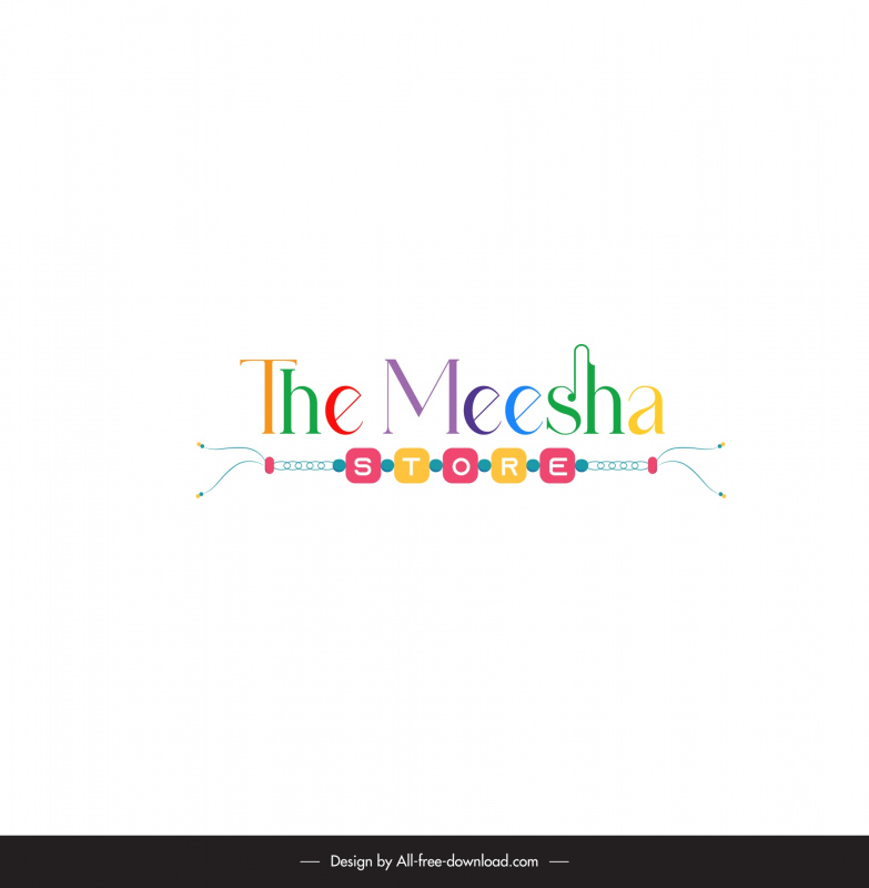 the meesha store logo colorful stylized texts