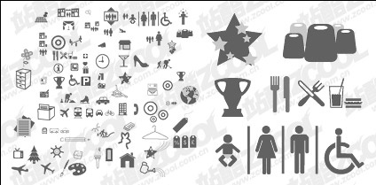 The more common vector graphics icon material 