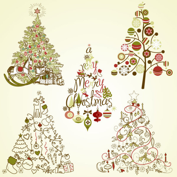 the offbeat christmas tree design vector 