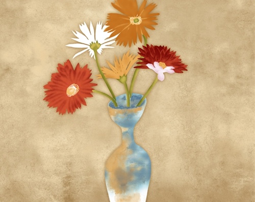 the painting texture vase psd layered