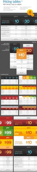 the price display table psd