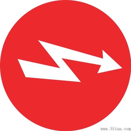 the red curve arrow icon vector